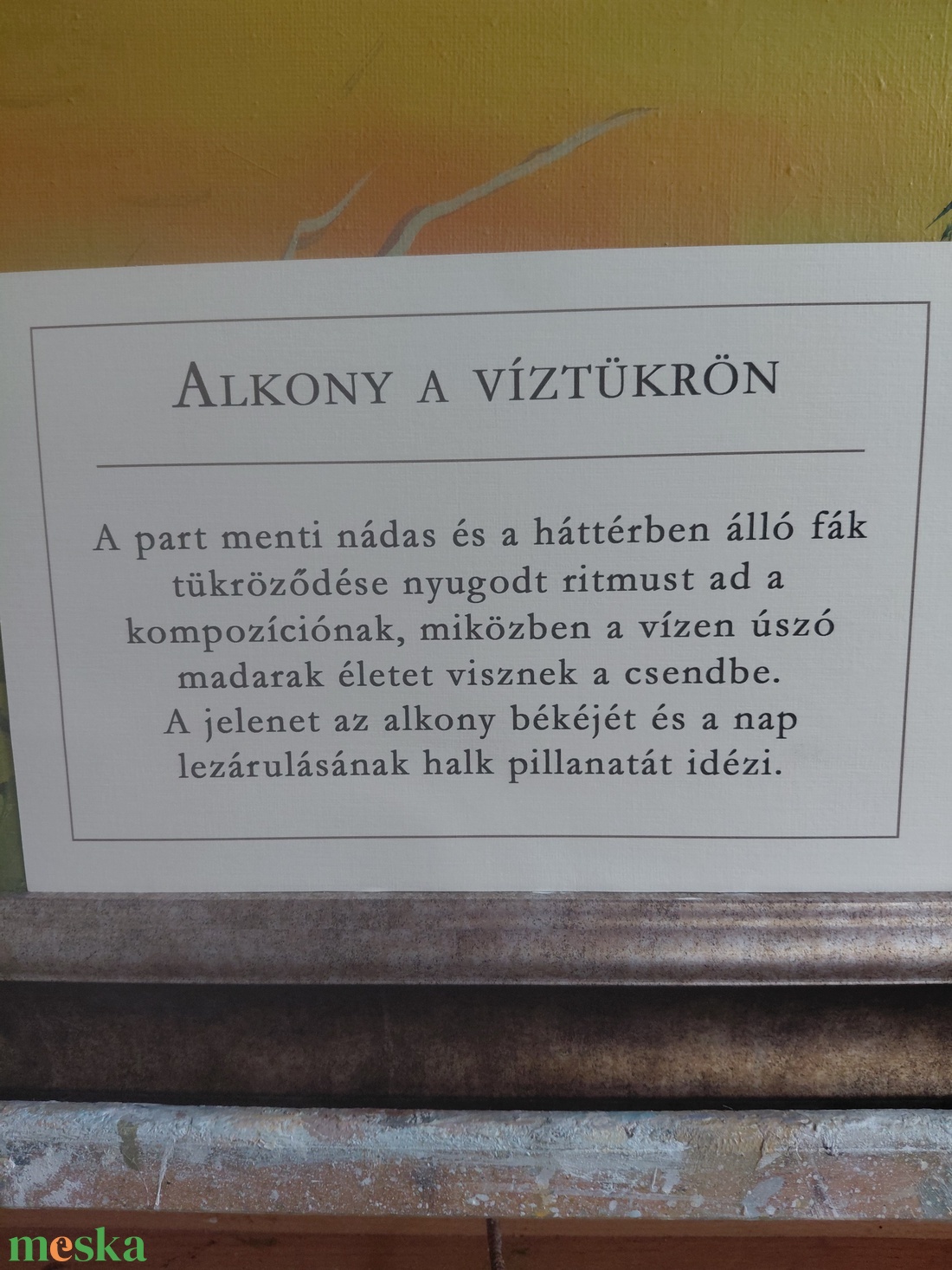 Alkony a víztükrön 70x50cm - művészet - festmény - olajfestmény - Meska.hu