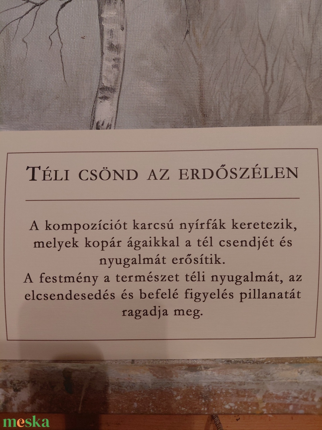 Téli csönd az erdőszélen 40x30 - művészet - festmény - olajfestmény - Meska.hu