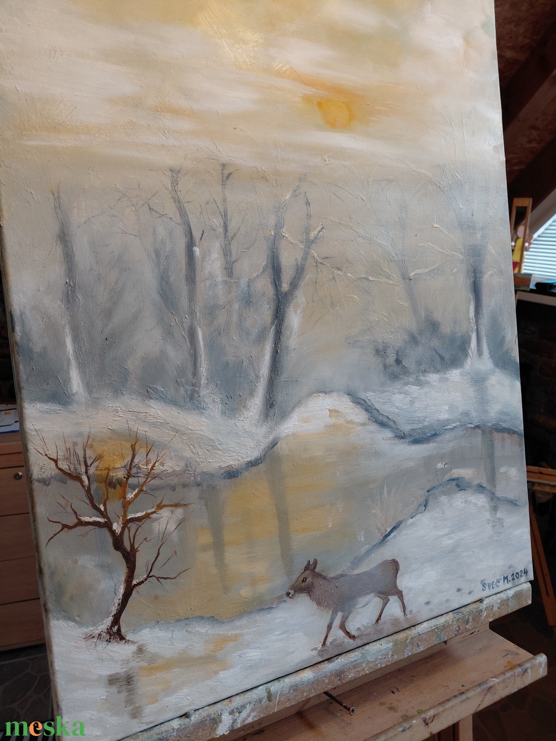 Hó alatti csend  - művészet - festmény - olajfestmény - Meska.hu