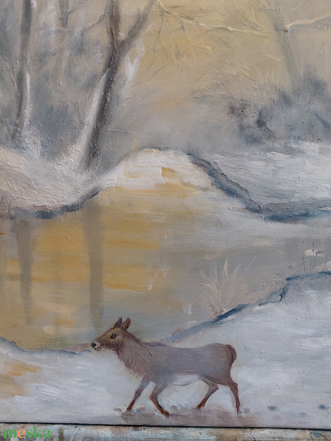 Hó alatti csend  - művészet - festmény - olajfestmény - Meska.hu