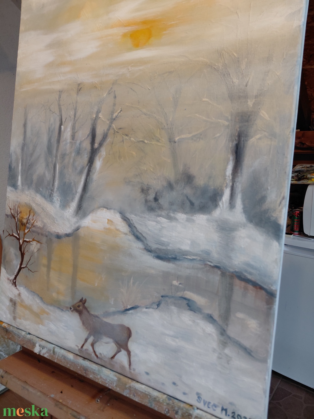 Hó alatti csend  - művészet - festmény - olajfestmény - Meska.hu