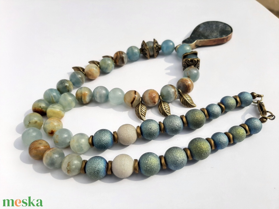 Aragonit nyakék - ékszer - nyaklánc - medálos nyaklánc - Meska.hu