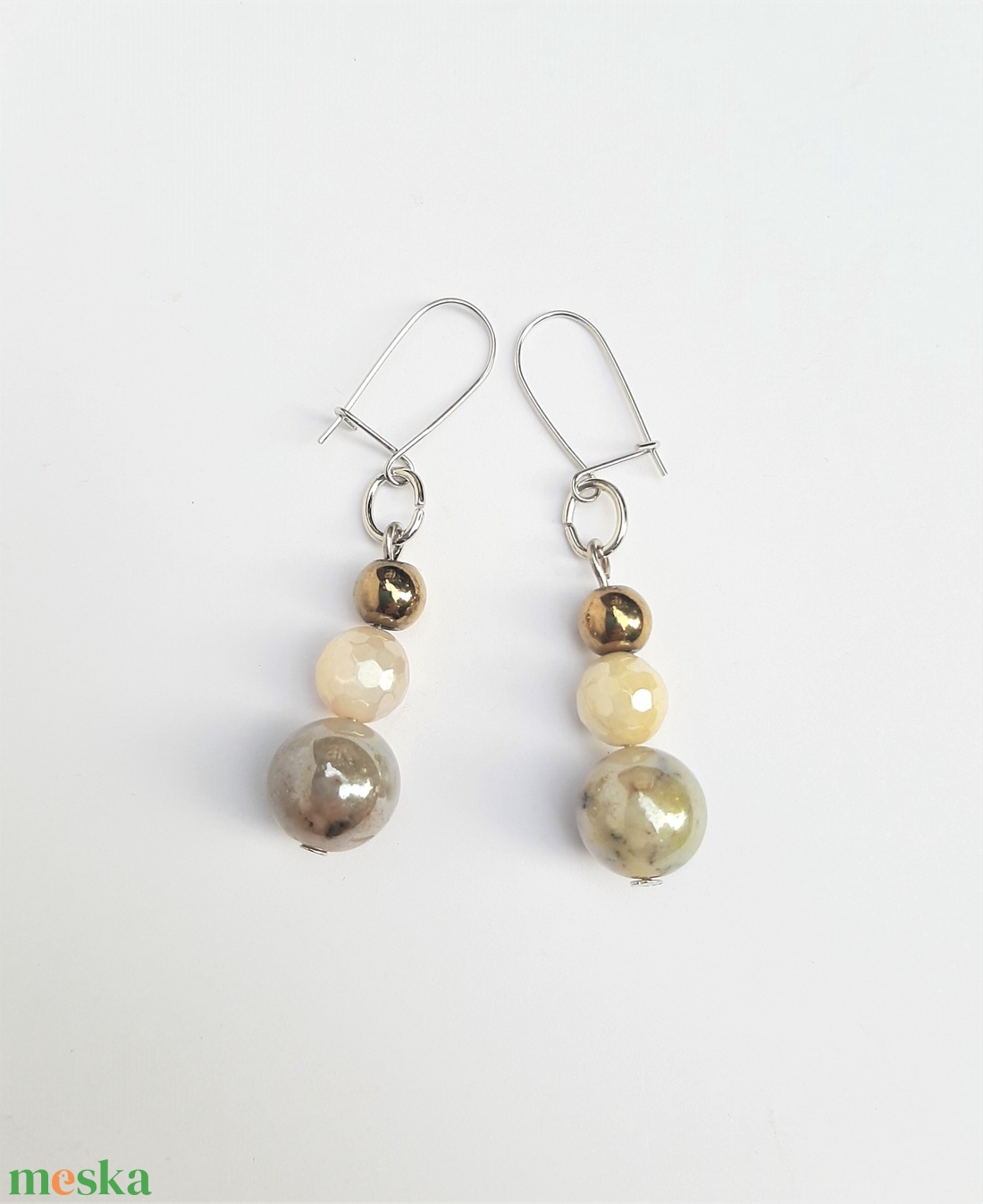 Merlinit-holdkő-hematit fülbevaló - ékszer - fülbevaló - lógó fülbevaló - Meska.hu