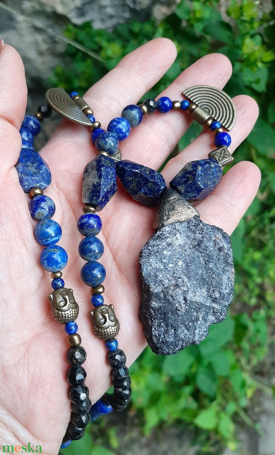 Lapis lazuli nyakék - ékszer - nyaklánc - medálos nyaklánc - Meska.hu