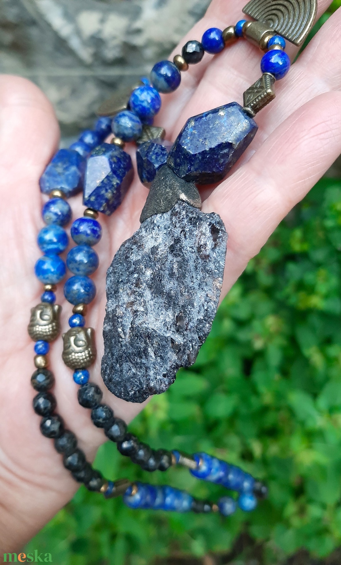 Lapis lazuli nyakék - ékszer - nyaklánc - medálos nyaklánc - Meska.hu