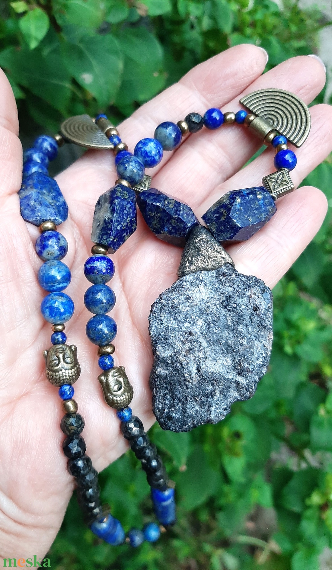 Lapis lazuli nyakék - ékszer - nyaklánc - medálos nyaklánc - Meska.hu