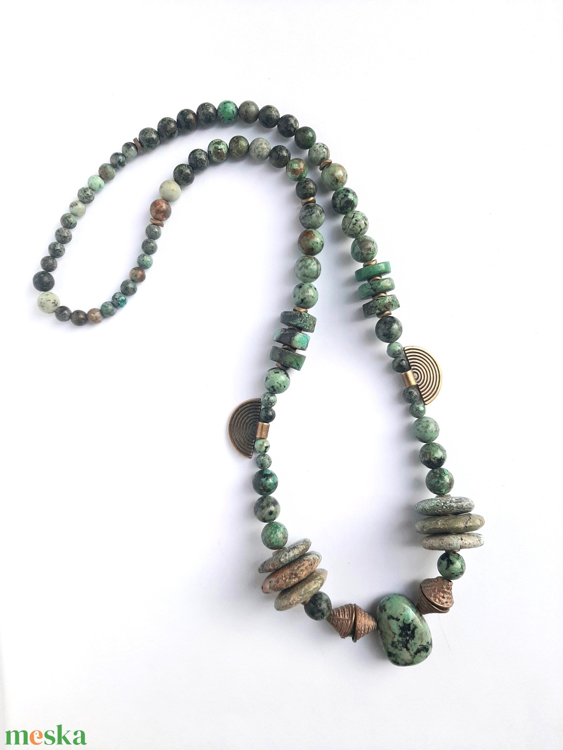 Afrikai türkíz nyaklánc  - ékszer - nyaklánc - medálos nyaklánc - Meska.hu