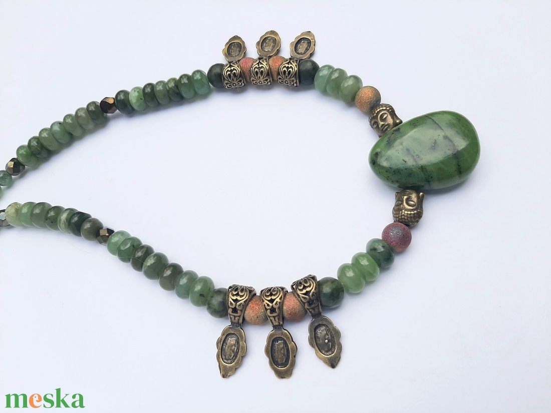 Nefrit jáde nyakék - ékszer - nyaklánc - medálos nyaklánc - Meska.hu