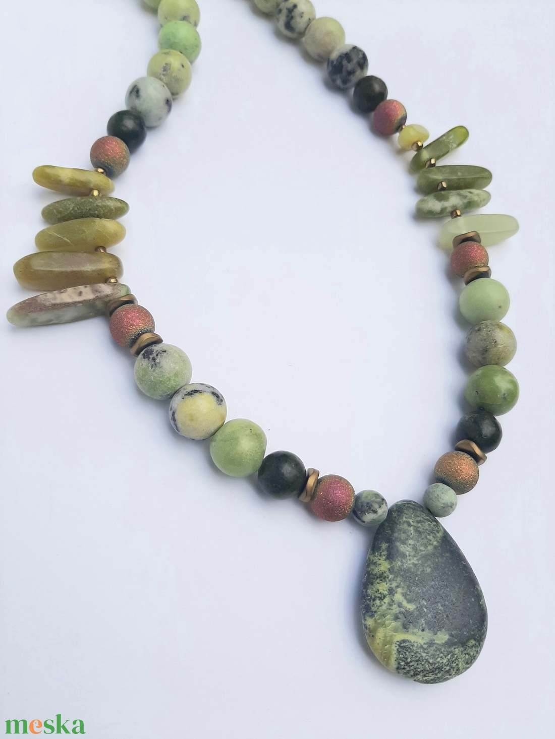 Ausztrál nefrit jáde nyakék - ékszer - nyaklánc - medálos nyaklánc - Meska.hu