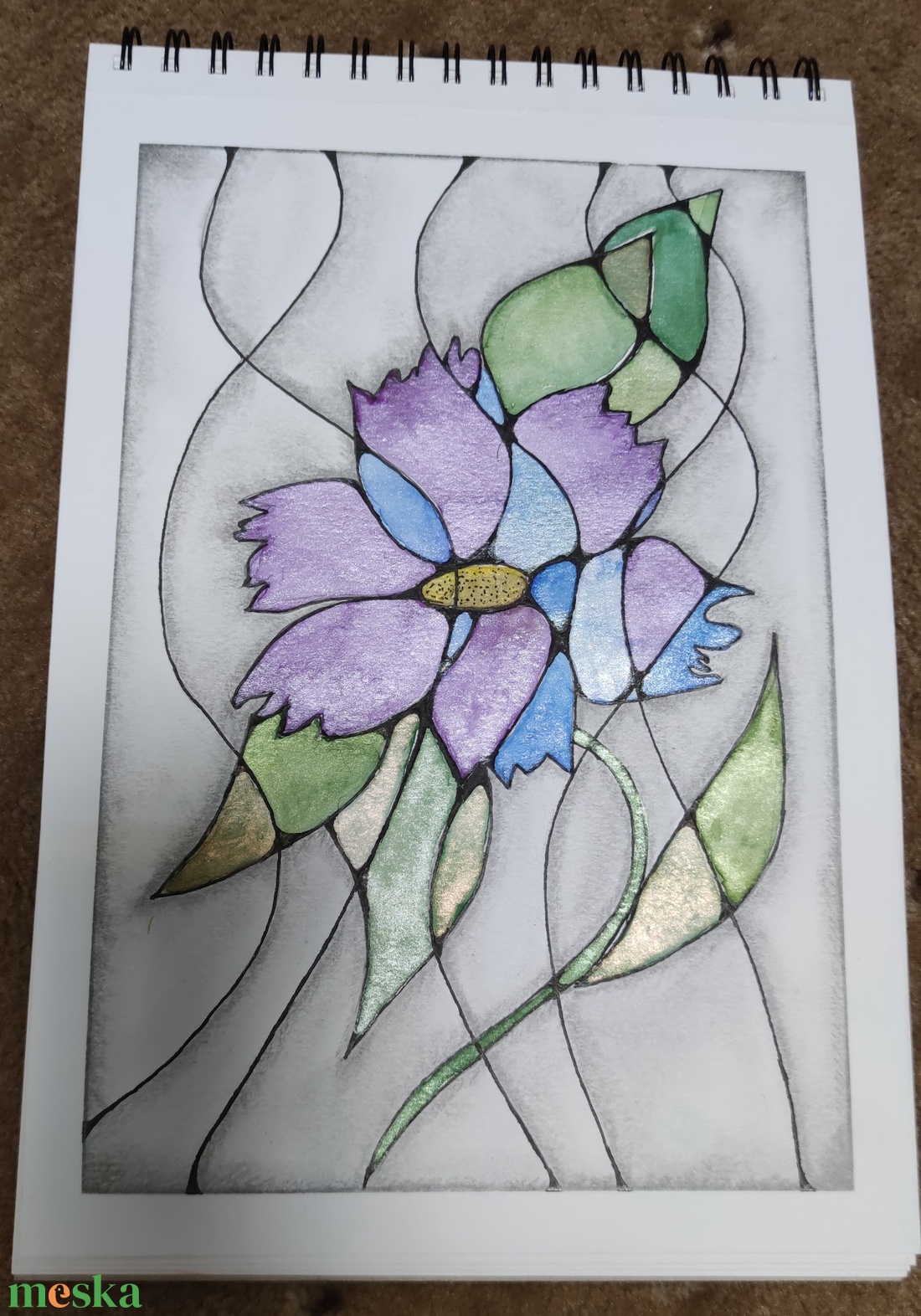 Vonalak mögött - művészet - festmény - festmény vegyes technika - Meska.hu