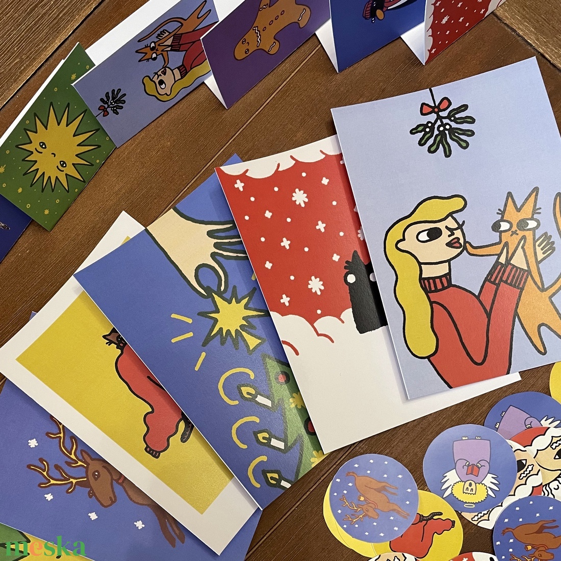 Karácsonyi matricacsomag (14 db/csomag) - karácsony - karácsonyi ajándékozás - karácsonyi képeslap, üdvözlőlap, ajándékkísérő - Meska.hu