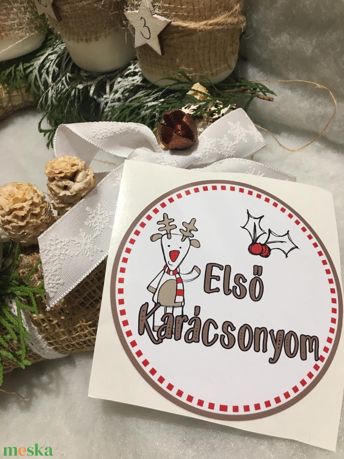 Első karácsonyom matrica - karácsony - karácsonyi ajándékozás - karácsonyi képeslap, üdvözlőlap, ajándékkísérő - Meska.hu Első karácsonyom matrica - karácsony - karácsonyi ajándékozás - karácsonyi képeslap, üdvözlőlap, ajándékkísérő - Meska.hu