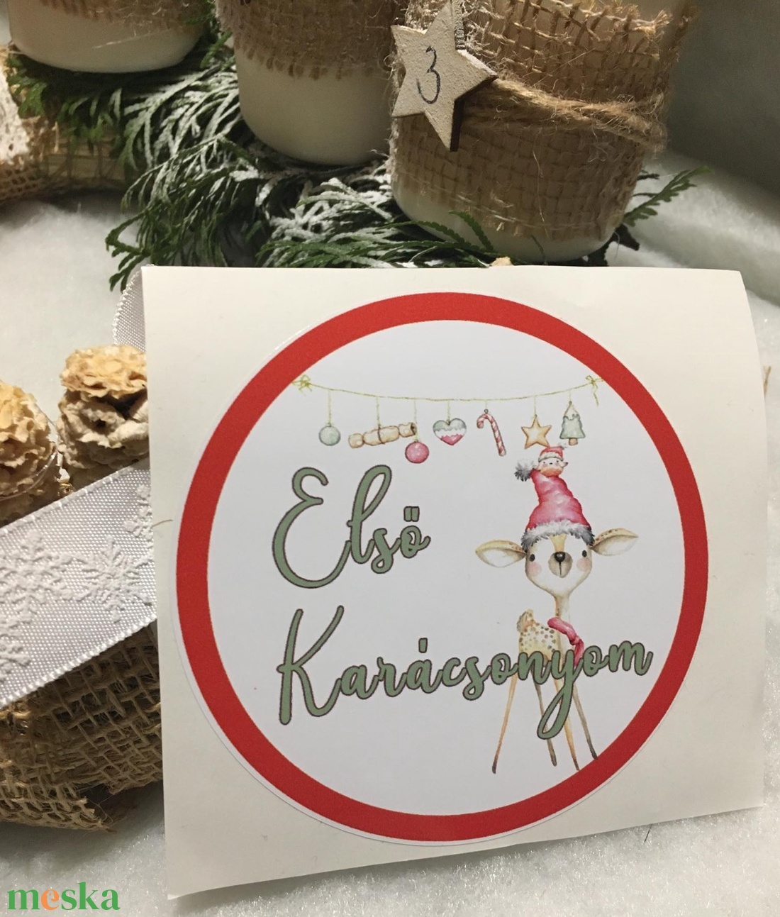 Első karácsonyom matrica - karácsony - karácsonyi ajándékozás - karácsonyi képeslap, üdvözlőlap, ajándékkísérő - Meska.hu Első karácsonyom matrica - karácsony - karácsonyi ajándékozás - karácsonyi képeslap, üdvözlőlap, ajándékkísérő - Meska.hu
