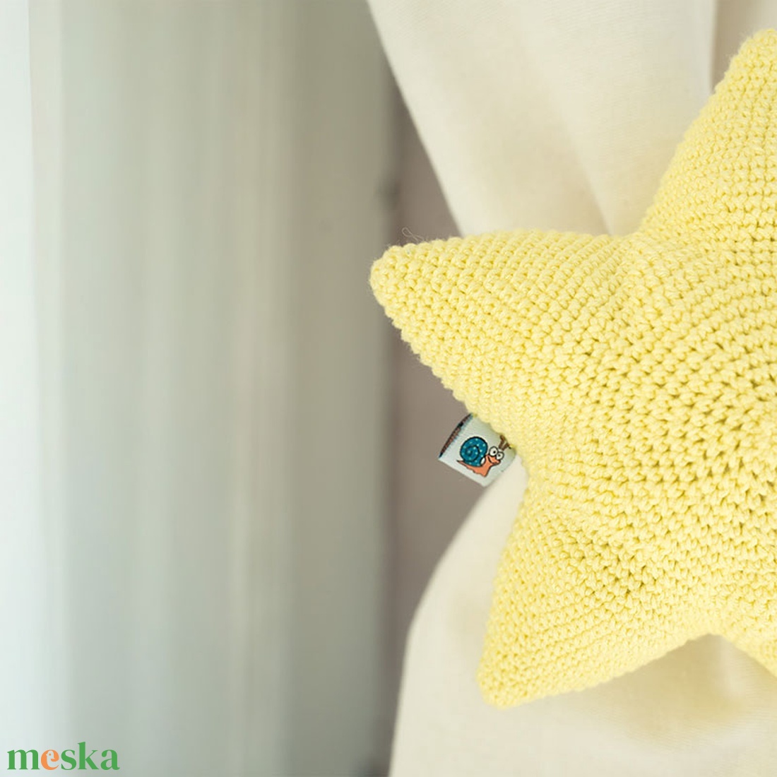 Horgol függönykötő csillag - otthon & életmód - lakástextil - függöny és kiegészítő - függöny elkötő - Meska.hu