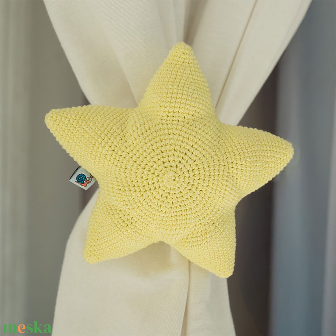 Horgol függönykötő csillag - otthon & életmód - lakástextil - függöny és kiegészítő - függöny elkötő - Meska.hu