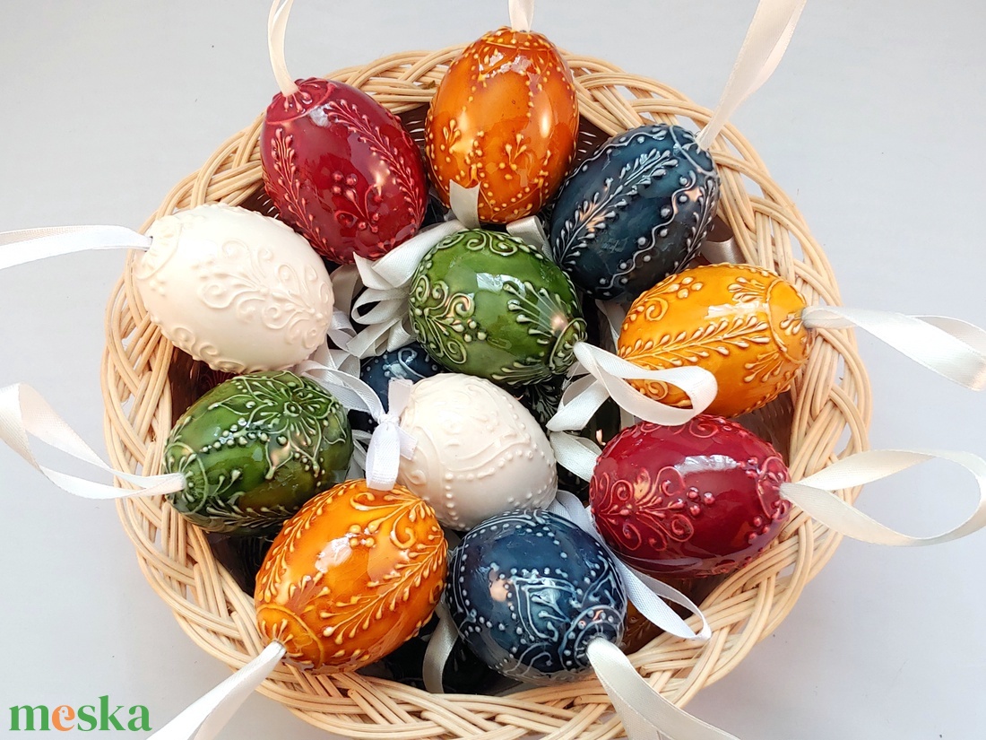 Kerámia Húsvéti Tojás 11 darabos szett - otthon & életmód - dekoráció - Meska.hu