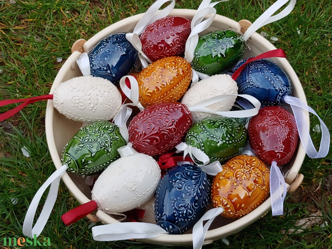 Kerámia Húsvéti Tojás 11 darabos szett - otthon & életmód - dekoráció - Meska.hu