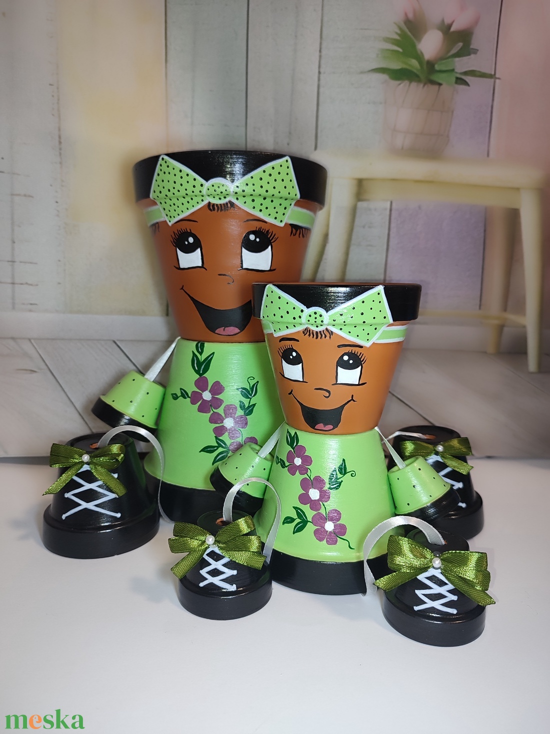 Anya-lánya csérépbaba szett  - otthon & életmód - ház & kert - cserépbaba - Meska.hu