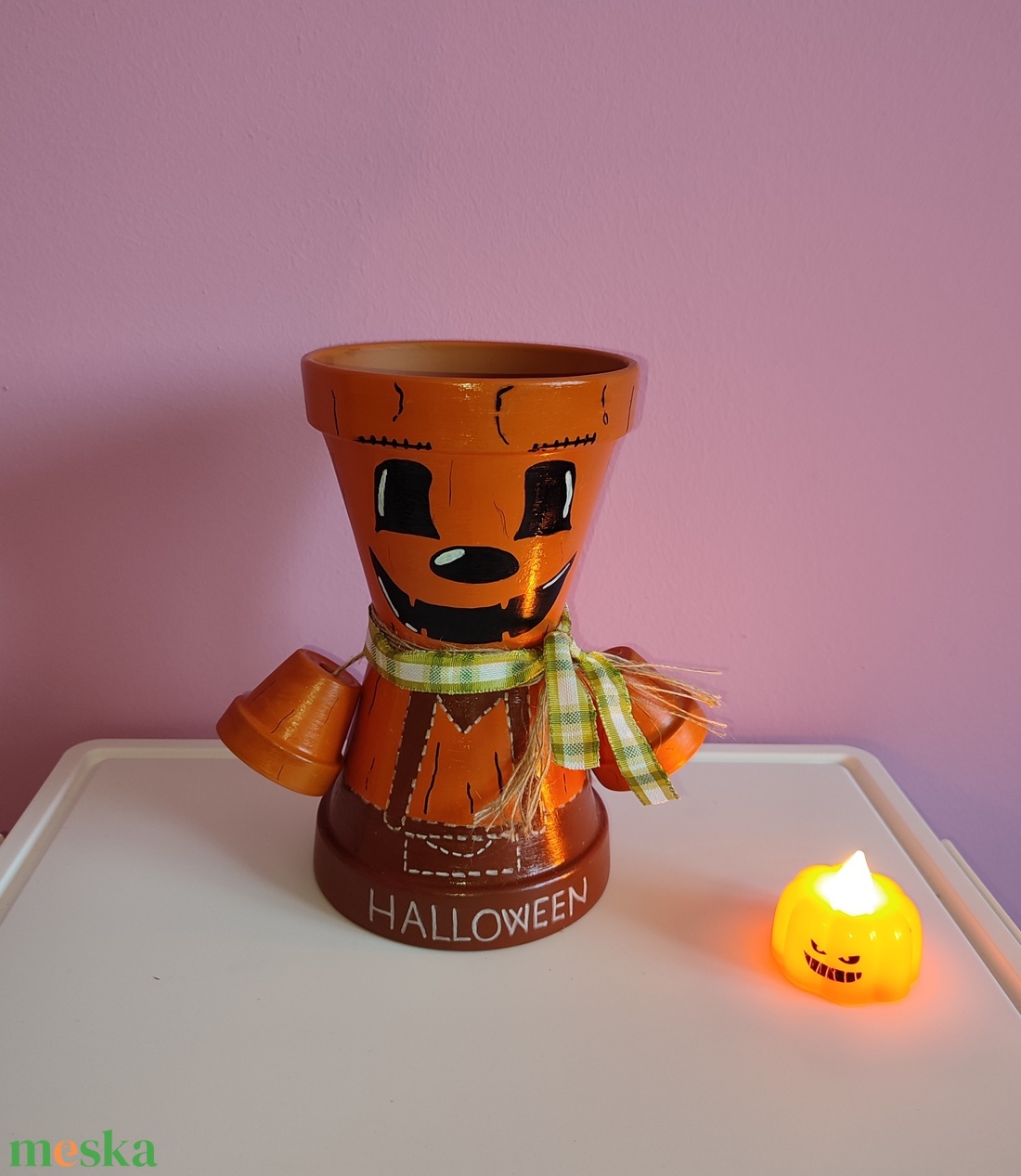 Halloween/őszi tök cserépbaba dekoráció  - otthon & életmód - ház & kert - cserépbaba - Meska.hu