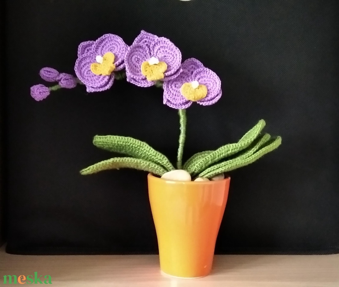 Horgolt lila orchidea - otthon & életmód - dekoráció - asztal és polc dekoráció - asztaldísz - Meska.hu Horgolt lila orchidea - otthon & életmód - dekoráció - asztal és polc dekoráció - asztaldísz - Meska.hu