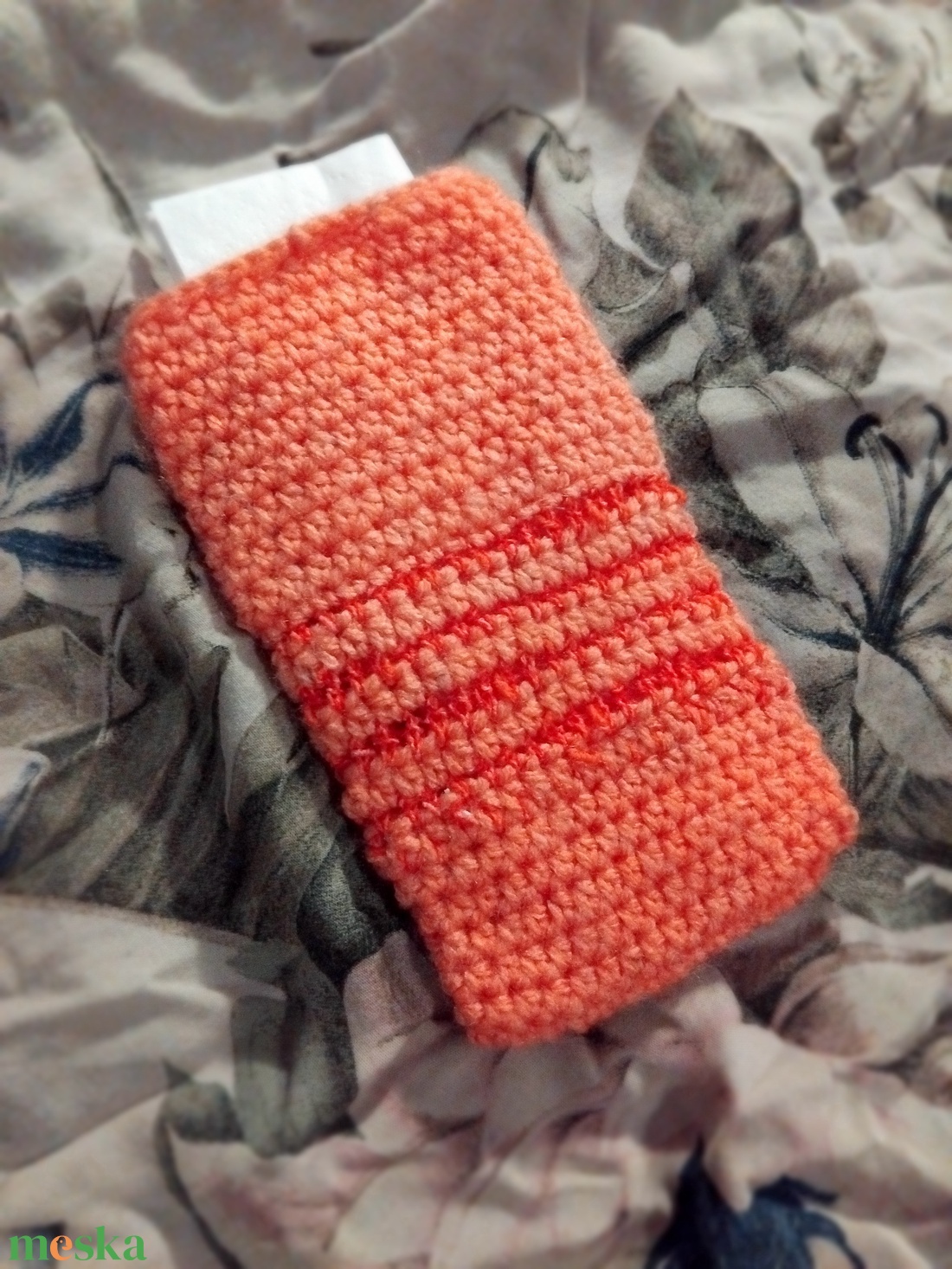 Zsepitartó, barack hullám - táska & tok - pénztárca & más tok - zsebkendőtartó tok - Meska.hu