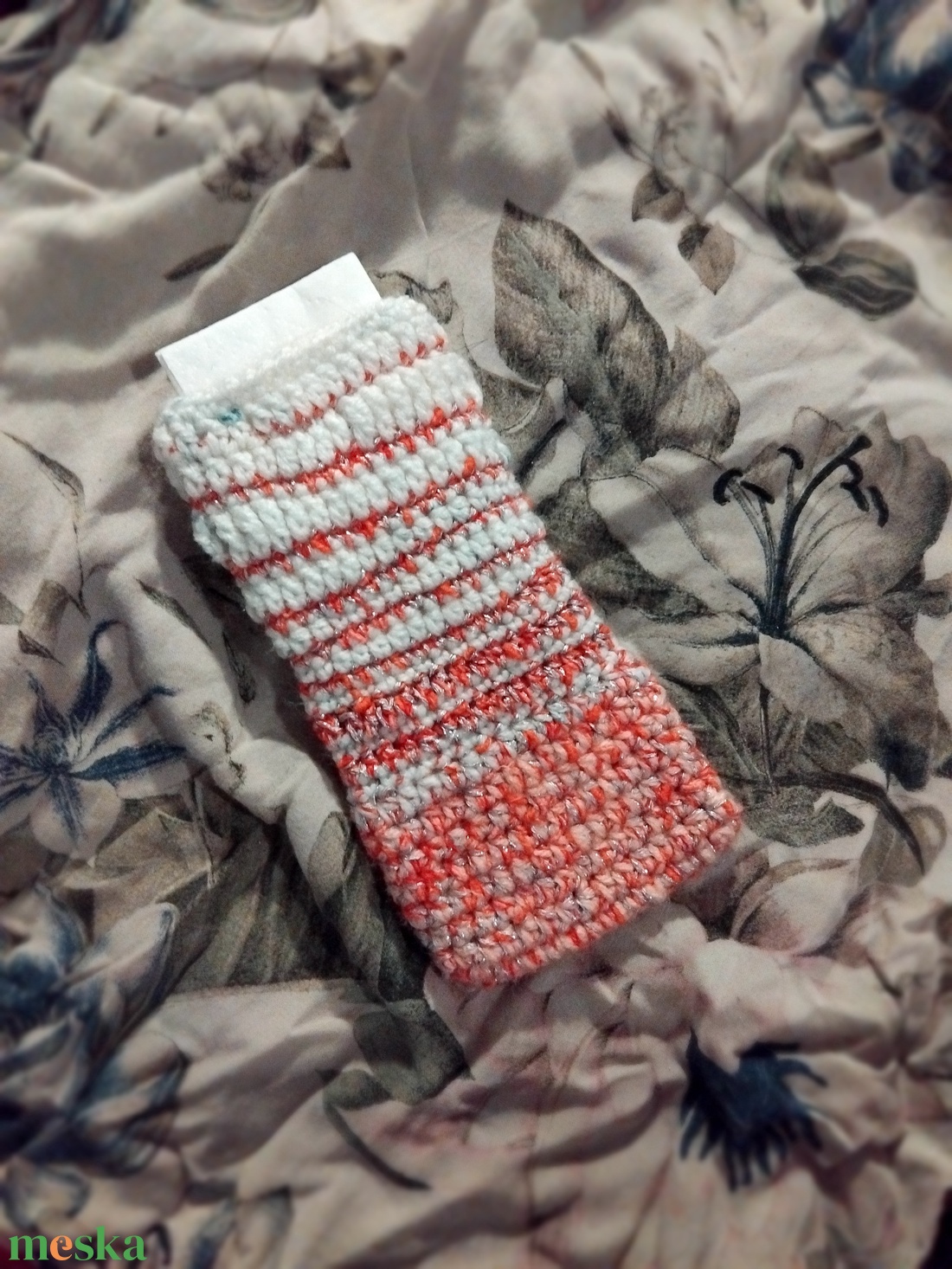 Zsepitartó, barackos - táska & tok - pénztárca & más tok - zsebkendőtartó tok - Meska.hu