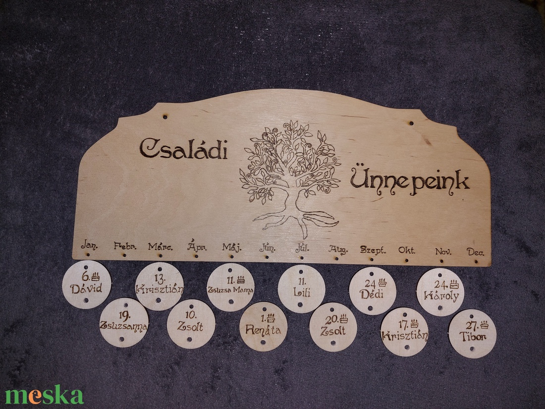 Családi öröknaptár  - otthon & életmód - dekoráció - fali és függő dekoráció - falinaptár & öröknaptár - Meska.hu