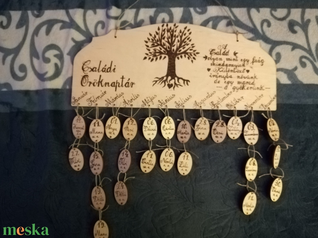 Családi öröknaptár  - otthon & életmód - dekoráció - fali és függő dekoráció - falinaptár & öröknaptár - Meska.hu