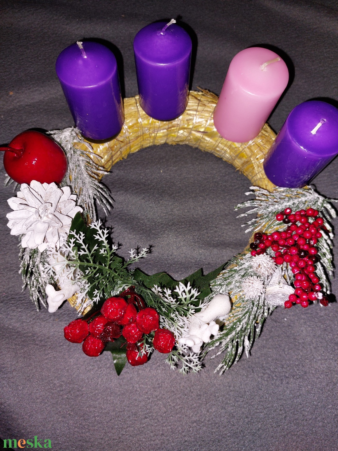 Adventi koszorú  - karácsony - adventi díszek - adventi koszorú - Meska.hu