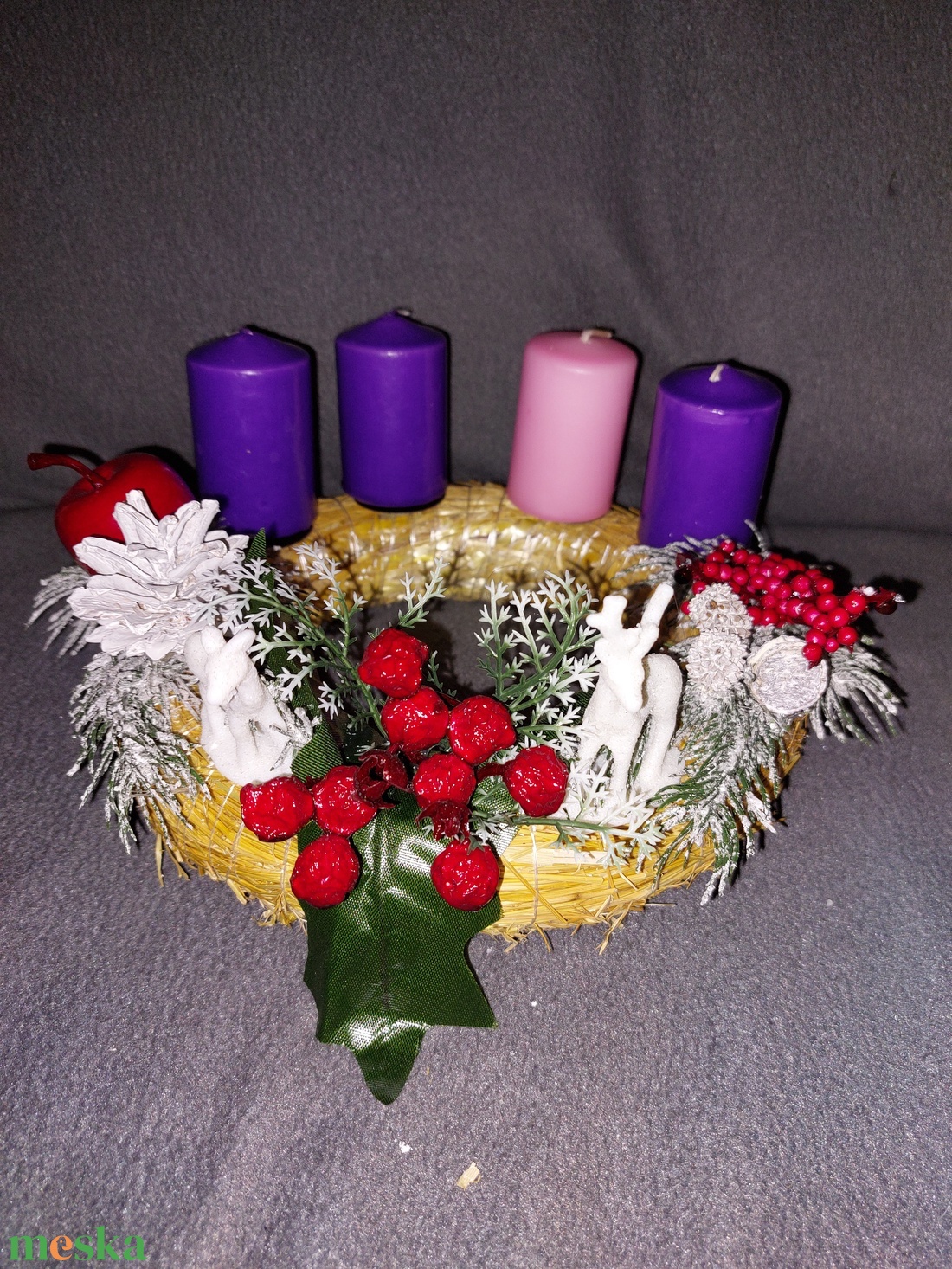 Adventi koszorú  - karácsony - adventi díszek - adventi koszorú - Meska.hu