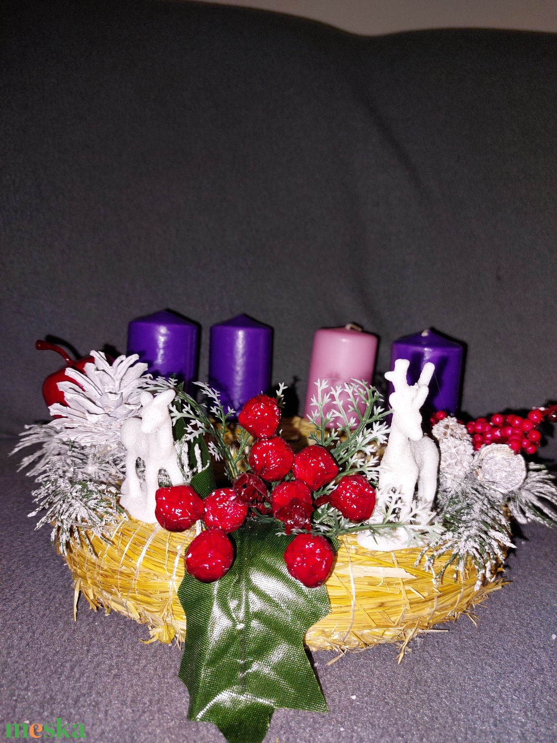 Adventi koszorú  - karácsony - adventi díszek - adventi koszorú - Meska.hu