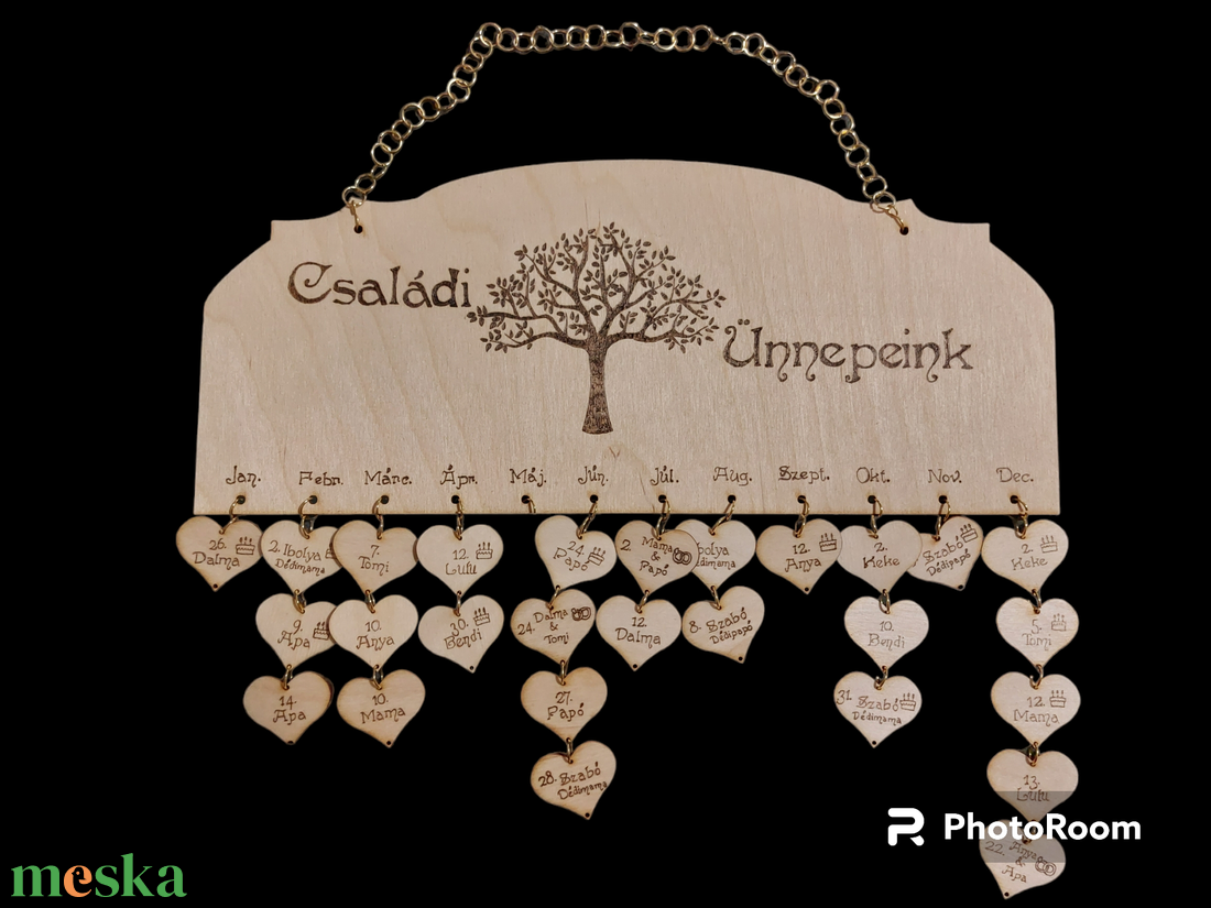 Családi öröknaptár  - otthon & életmód - dekoráció - fali és függő dekoráció - falinaptár & öröknaptár - Meska.hu