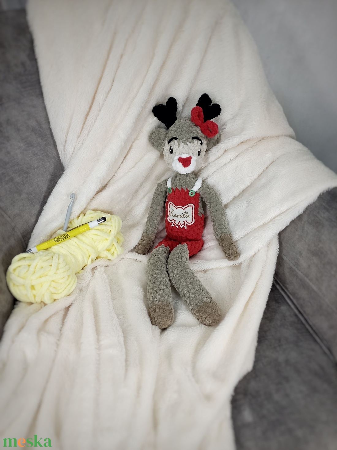 Horgolt szarvas egyedi névvel - játék & sport - plüssállat & játékfigura - más figura - Meska.hu Horgolt szarvas egyedi névvel - játék & sport - plüssállat & játékfigura - más figura - Meska.hu