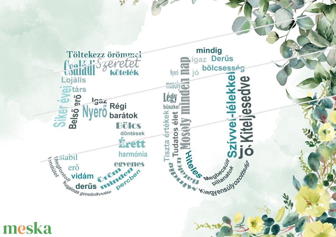 ajándék digitális plakát 50. születésnapra - művészet - grafika & illusztráció - digitális - Meska.hu