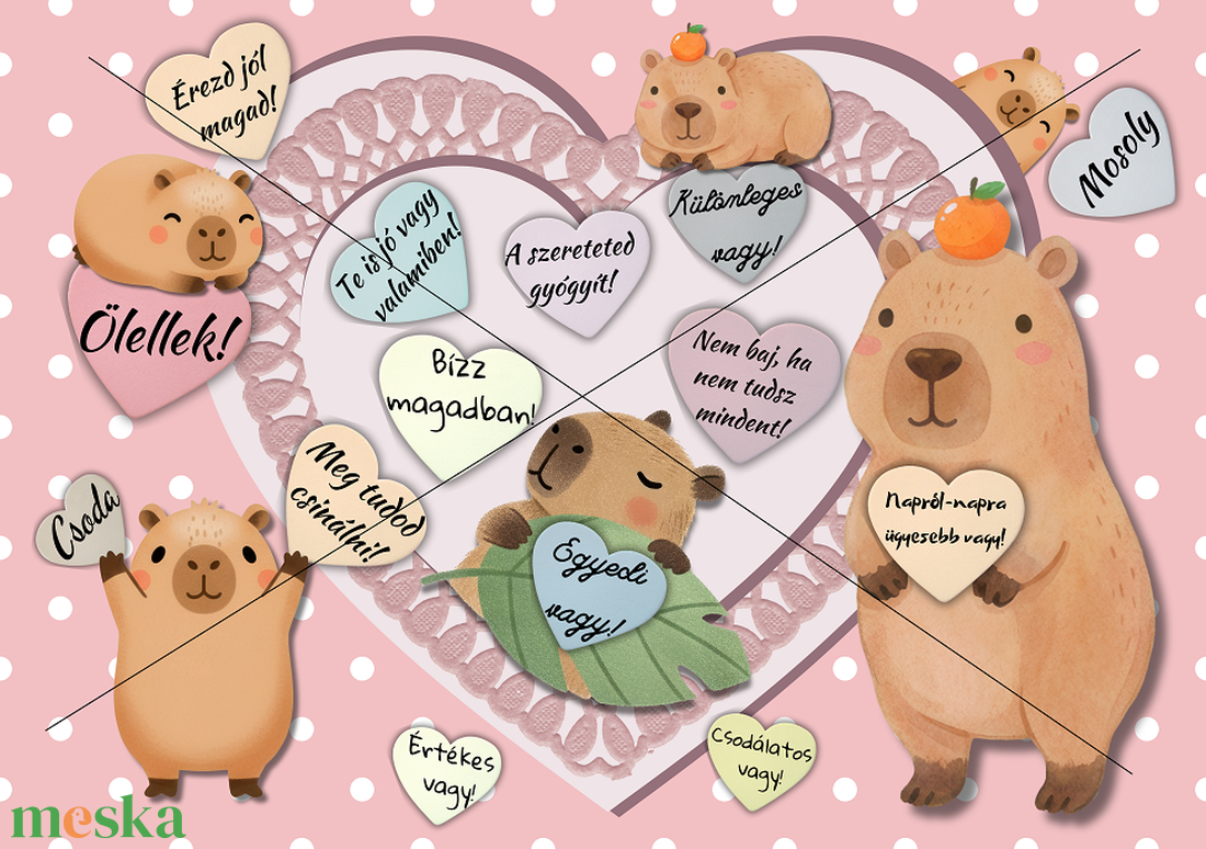 Motivációs plakát kapibara figurákkal - művészet - grafika & illusztráció - digitális - Meska.hu