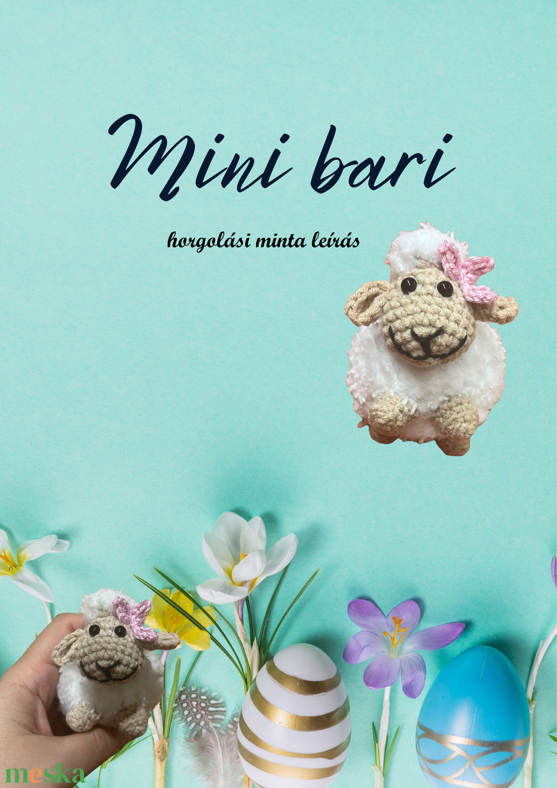 Mini húsvéti bárányok barik horgolási minta leírása - művészet - grafika & illusztráció - digitális - Meska.hu