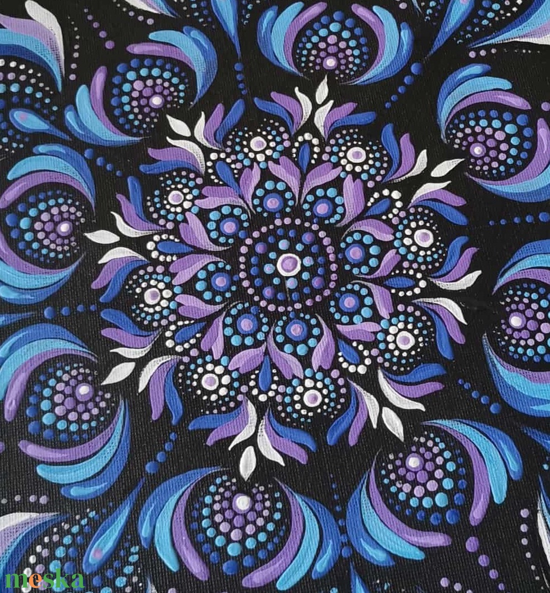 30x30 cm kézzel festett mandala  egyedi rendelésre, választható színekben - otthon & életmód - dekoráció - kép & falikép - vászonkép - Meska.hu