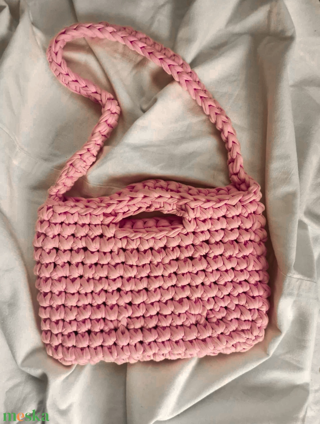 Kézzel készült rózsaszín válltáska - táska & tok - kézitáska & válltáska - válltáska - Meska.hu