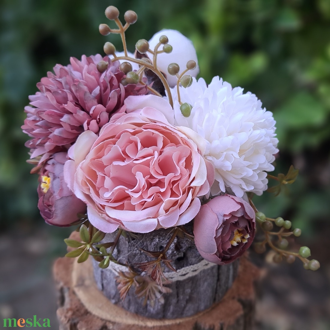 Őszi asztali dekor mályva szín - otthon & életmód - dekoráció - asztal és polc dekoráció - asztaldísz - Meska.hu