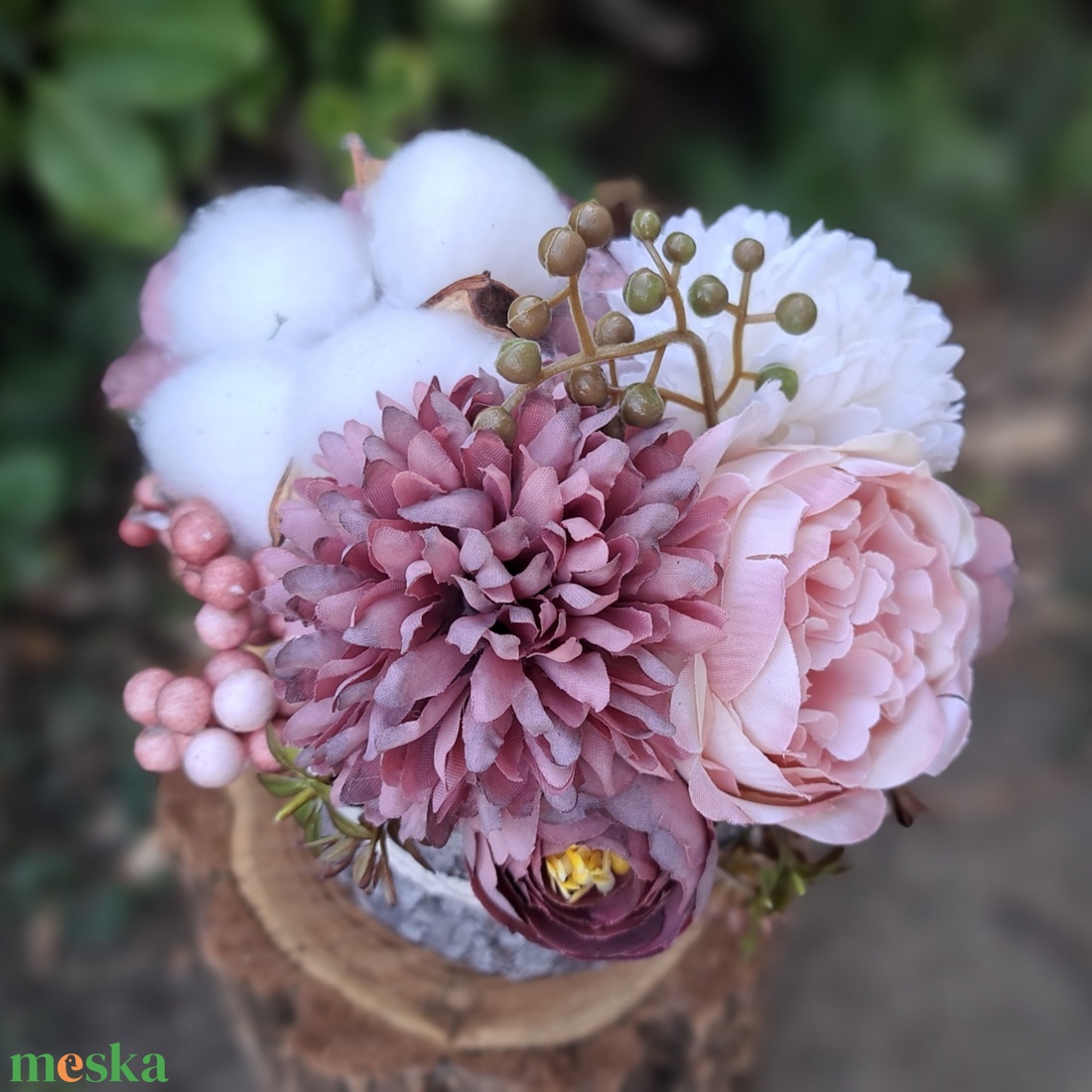 Őszi asztali dekor mályva szín - otthon & életmód - dekoráció - asztal és polc dekoráció - asztaldísz - Meska.hu