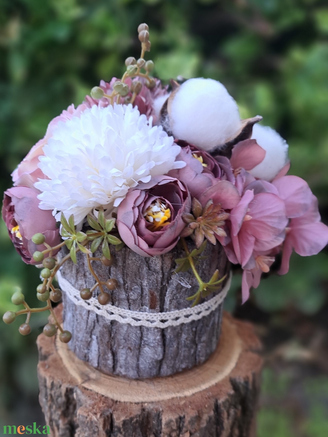 Őszi asztali dekor mályva szín - otthon & életmód - dekoráció - asztal és polc dekoráció - asztaldísz - Meska.hu