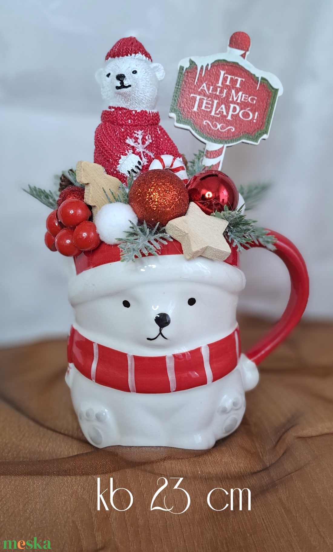 Adventi bögrés asztaldísz - karácsony - adventi díszek - adventi asztaldísz - Meska.hu