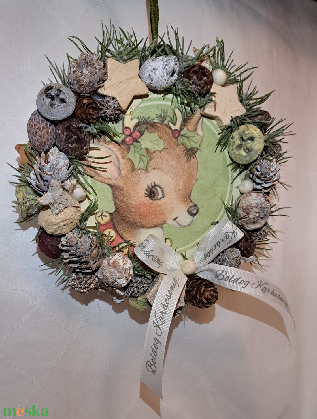 Kopogtató téli karácsonyi - karácsony - adventi díszek - adventi ajtódísz - Meska.hu