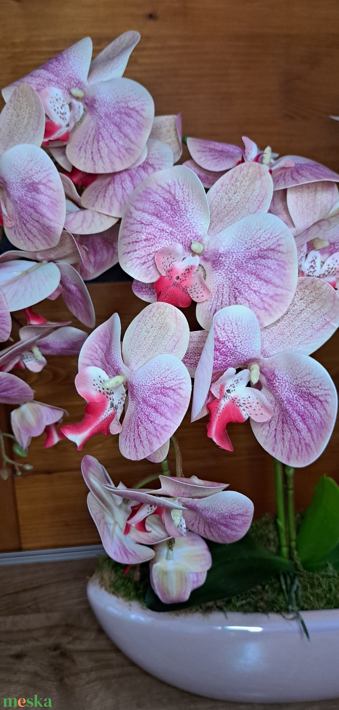 Élethű orchidea asztaldísz magasfényű kaspóban cirmos rózsaszín - otthon & életmód - dekoráció - asztal és polc dekoráció - asztaldísz - Meska.hu Élethű orchidea asztaldísz magasfényű kaspóban cirmos rózsaszín - otthon & életmód - dekoráció - asztal és polc dekoráció - asztaldísz - Meska.hu
