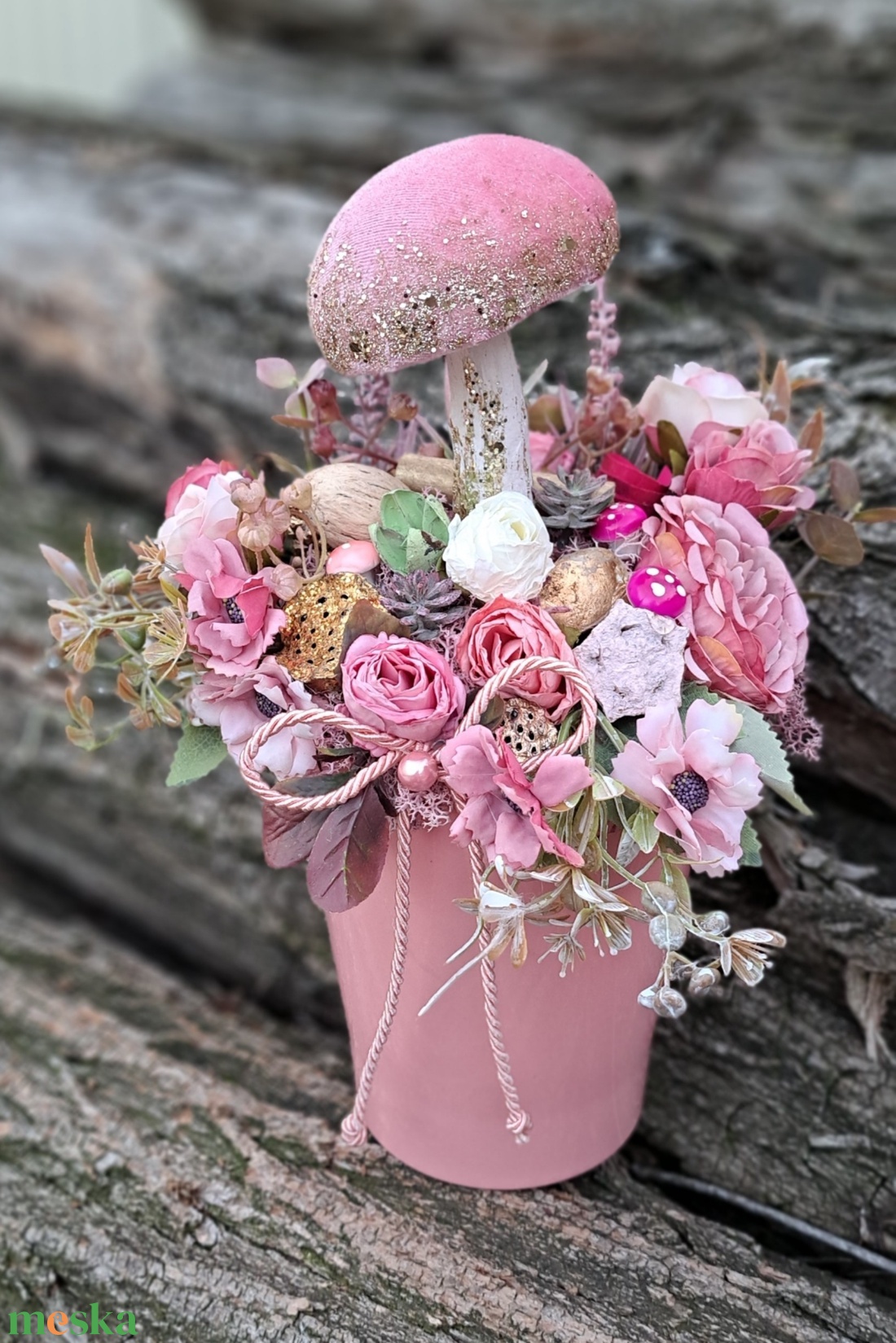 Őszi dekoráció pink-arany színvilágban nagyobb méretű - otthon & életmód - dekoráció - asztal és polc dekoráció - asztaldísz - Meska.hu Őszi dekoráció pink-arany színvilágban nagyobb méretű - otthon & életmód - dekoráció - asztal és polc dekoráció - asztaldísz - Meska.hu