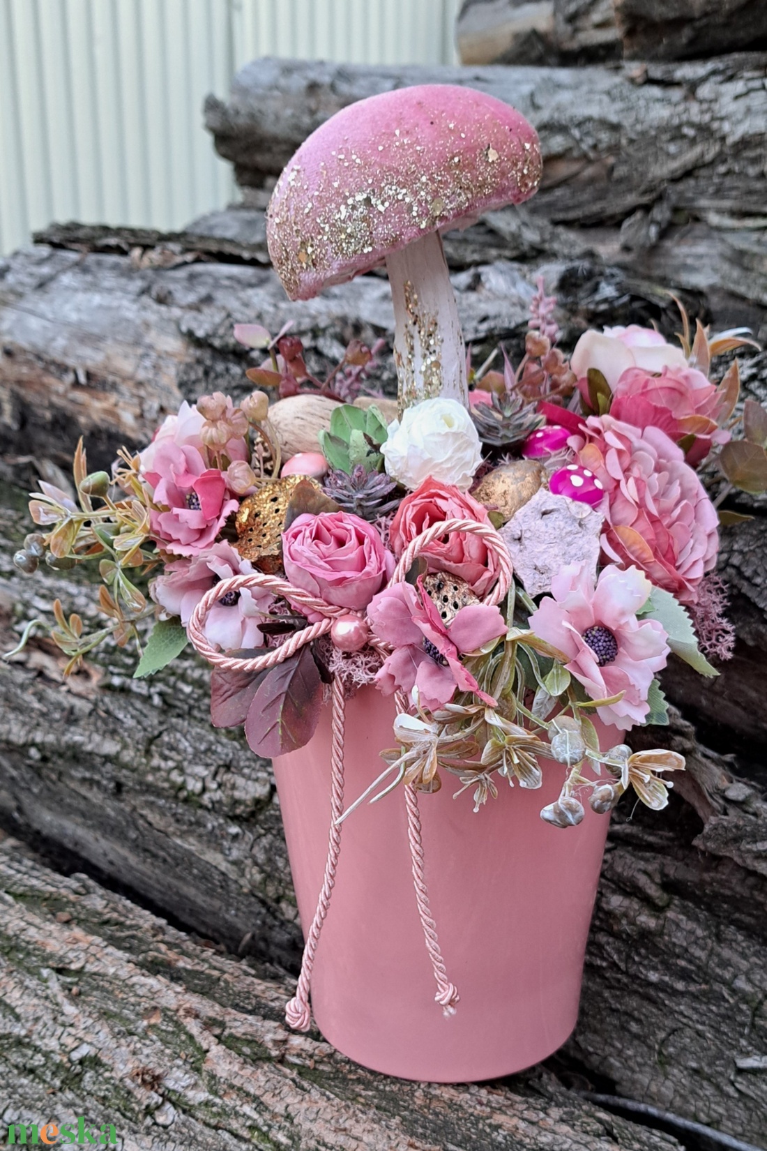 Őszi dekoráció pink-arany színvilágban nagyobb méretű - otthon & életmód - dekoráció - asztal és polc dekoráció - asztaldísz - Meska.hu Őszi dekoráció pink-arany színvilágban nagyobb méretű - otthon & életmód - dekoráció - asztal és polc dekoráció - asztaldísz - Meska.hu