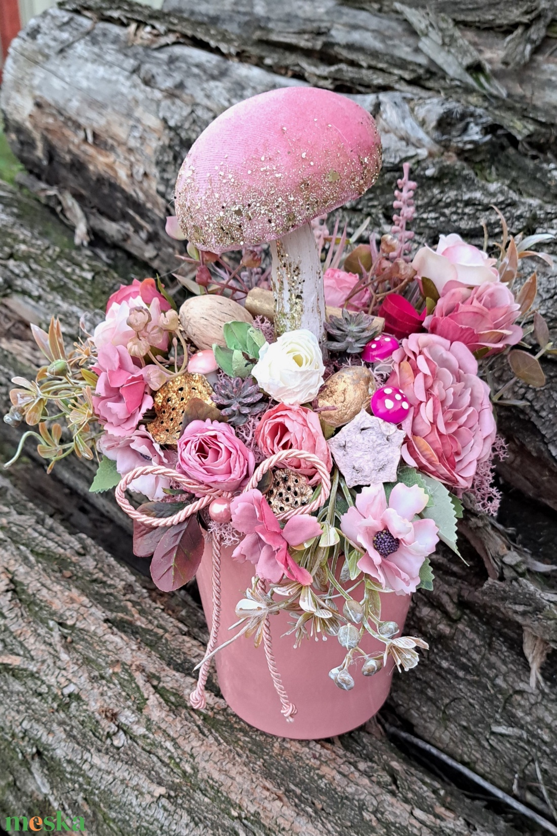 Őszi dekoráció pink-arany színvilágban nagyobb méretű - otthon & életmód - dekoráció - asztal és polc dekoráció - asztaldísz - Meska.hu Őszi dekoráció pink-arany színvilágban nagyobb méretű - otthon & életmód - dekoráció - asztal és polc dekoráció - asztaldísz - Meska.hu