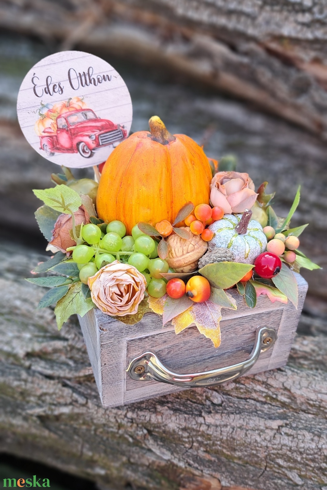 Őszi hamvas fa fiók rusztikus tökkel gyümölcsökkel - otthon & életmód - dekoráció - asztal és polc dekoráció - asztaldísz - Meska.hu Őszi hamvas fa fiók rusztikus tökkel gyümölcsökkel - otthon & életmód - dekoráció - asztal és polc dekoráció - asztaldísz - Meska.hu