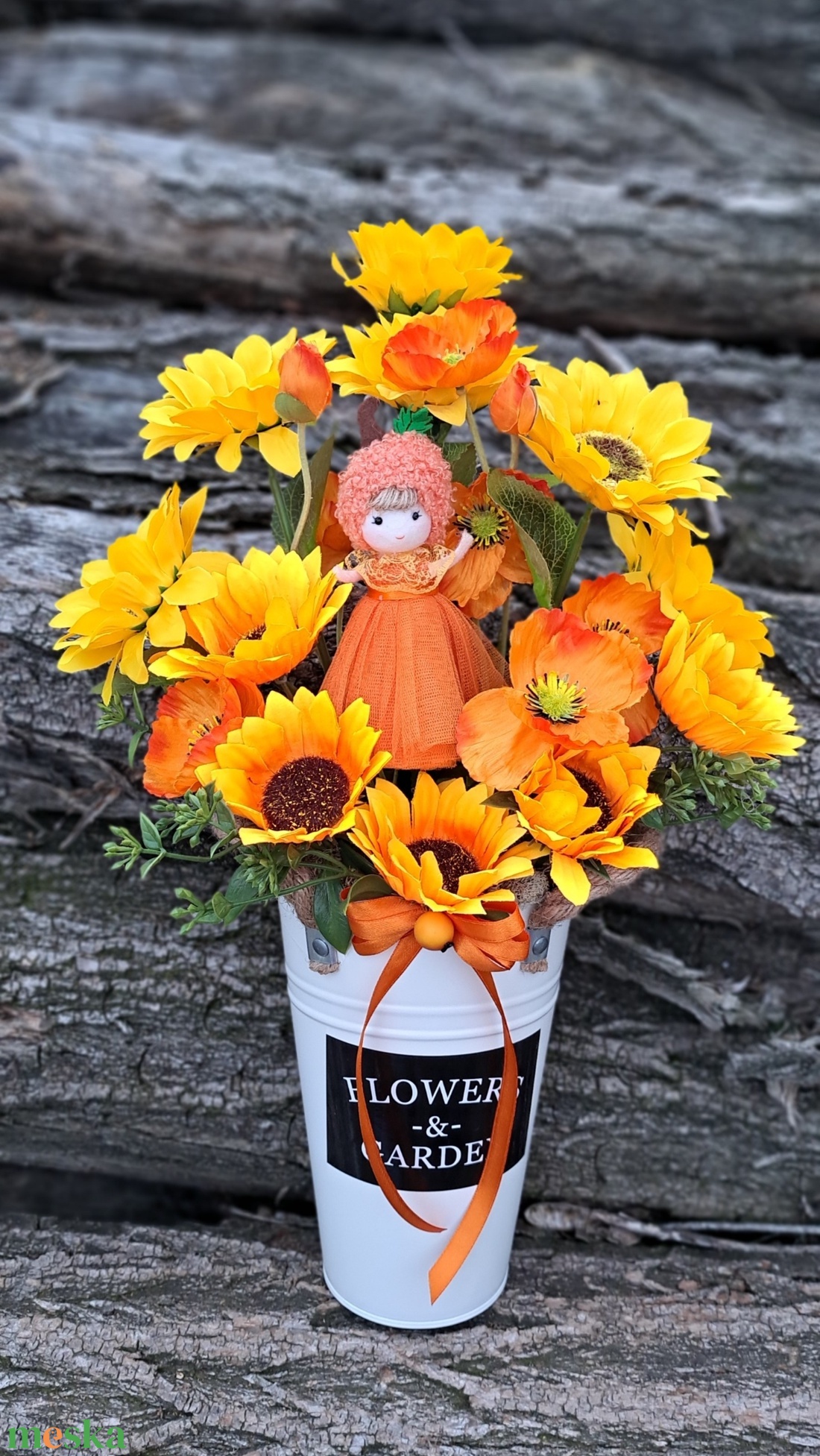 Őszi asztali dekoráció ősztündér és napraforgóval - otthon & életmód - dekoráció - asztal és polc dekoráció - asztaldísz - Meska.hu Őszi asztali dekoráció ősztündér és napraforgóval - otthon & életmód - dekoráció - asztal és polc dekoráció - asztaldísz - Meska.hu