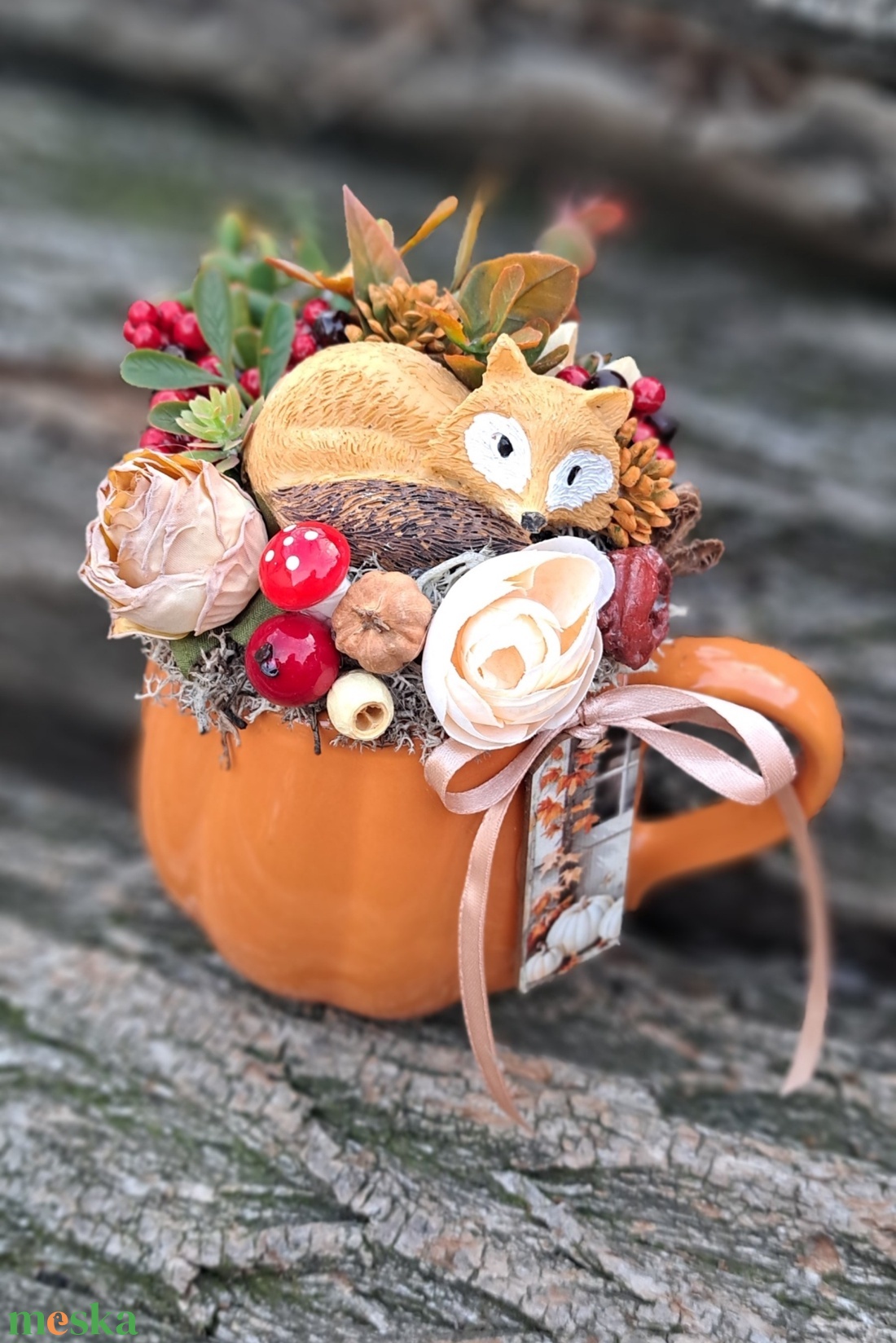 Őszi őzikés rókás tökös dekoráció - otthon & életmód - dekoráció - asztal és polc dekoráció - asztaldísz - Meska.hu Őszi őzikés rókás tökös dekoráció - otthon & életmód - dekoráció - asztal és polc dekoráció - asztaldísz - Meska.hu